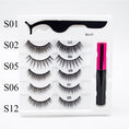 Cargar la imagen en la vista de la galería, Five Pairs Of Thick Magnetic False Eyelashes Set
