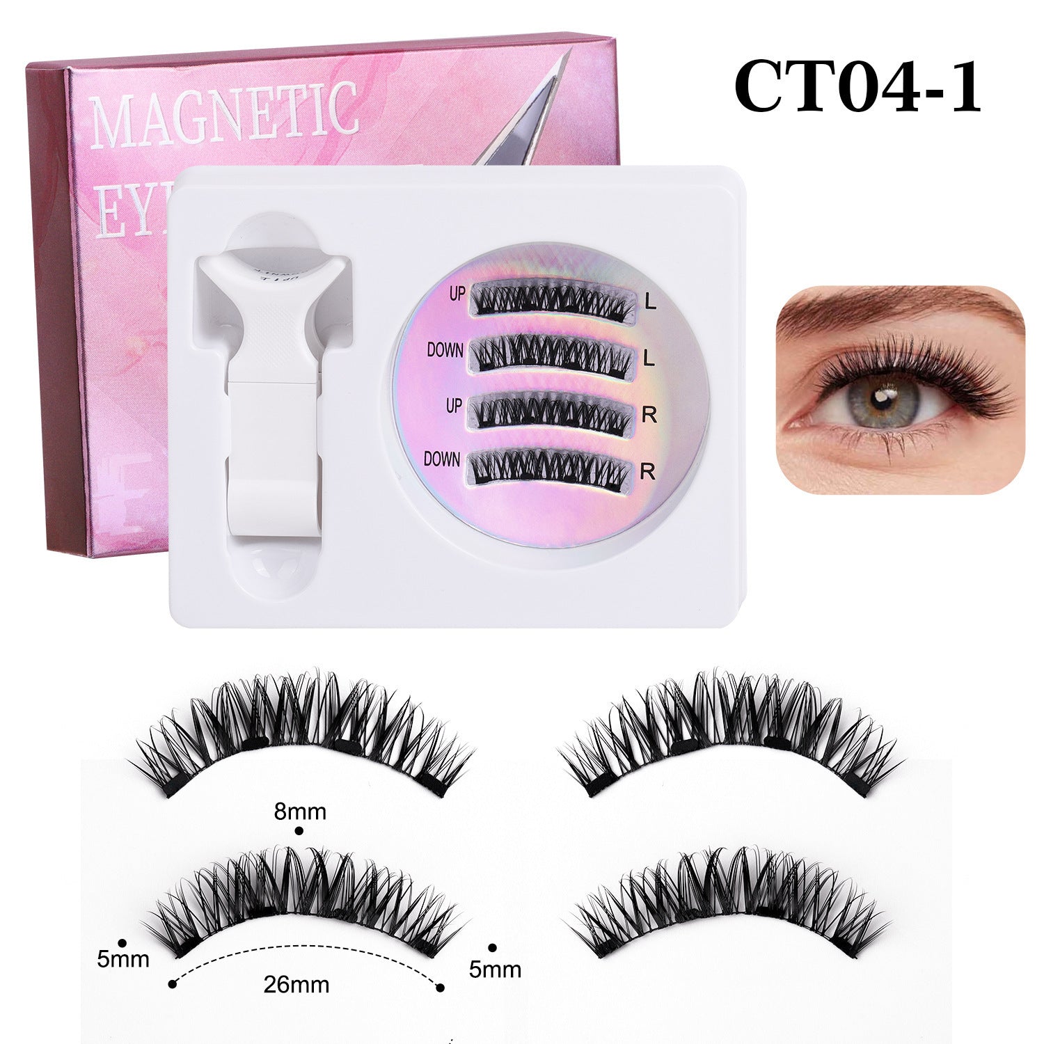 Thick Magnetic Eyelashes for bold dramatic volume, reusable glue-free design