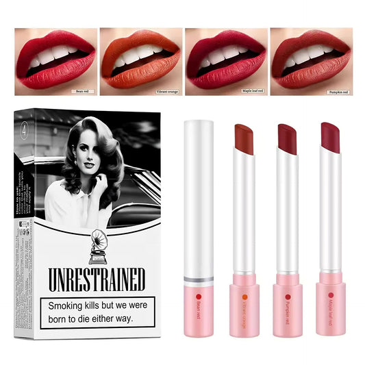 Cigarette Lipstick Set with matte long-lasting colours