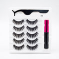 Cargar la imagen en la vista de la galería, Five Pairs Of Thick Magnetic False Eyelashes Set
