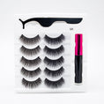 Cargar la imagen en la vista de la galería, Five Pairs Of Thick Magnetic False Eyelashes Set

