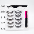 Cargar la imagen en la vista de la galería, Five Pairs Of Thick Magnetic False Eyelashes Set
