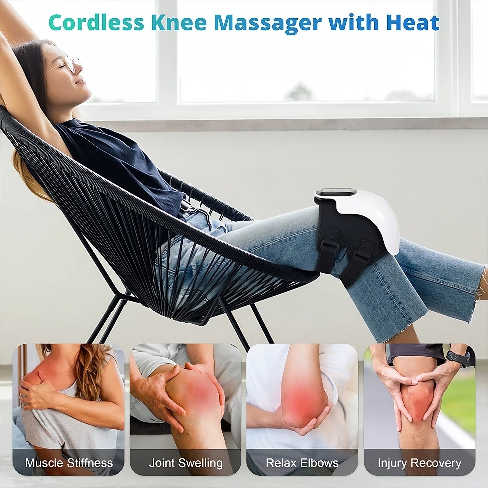 Electric Heated Knee Therapy Device for joint pain relief and arthritis support
