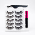 Cargar la imagen en la vista de la galería, Five Pairs Of Thick Magnetic False Eyelashes Set
