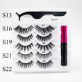 Cargar la imagen en la vista de la galería, Five Pairs Of Thick Magnetic False Eyelashes Set
