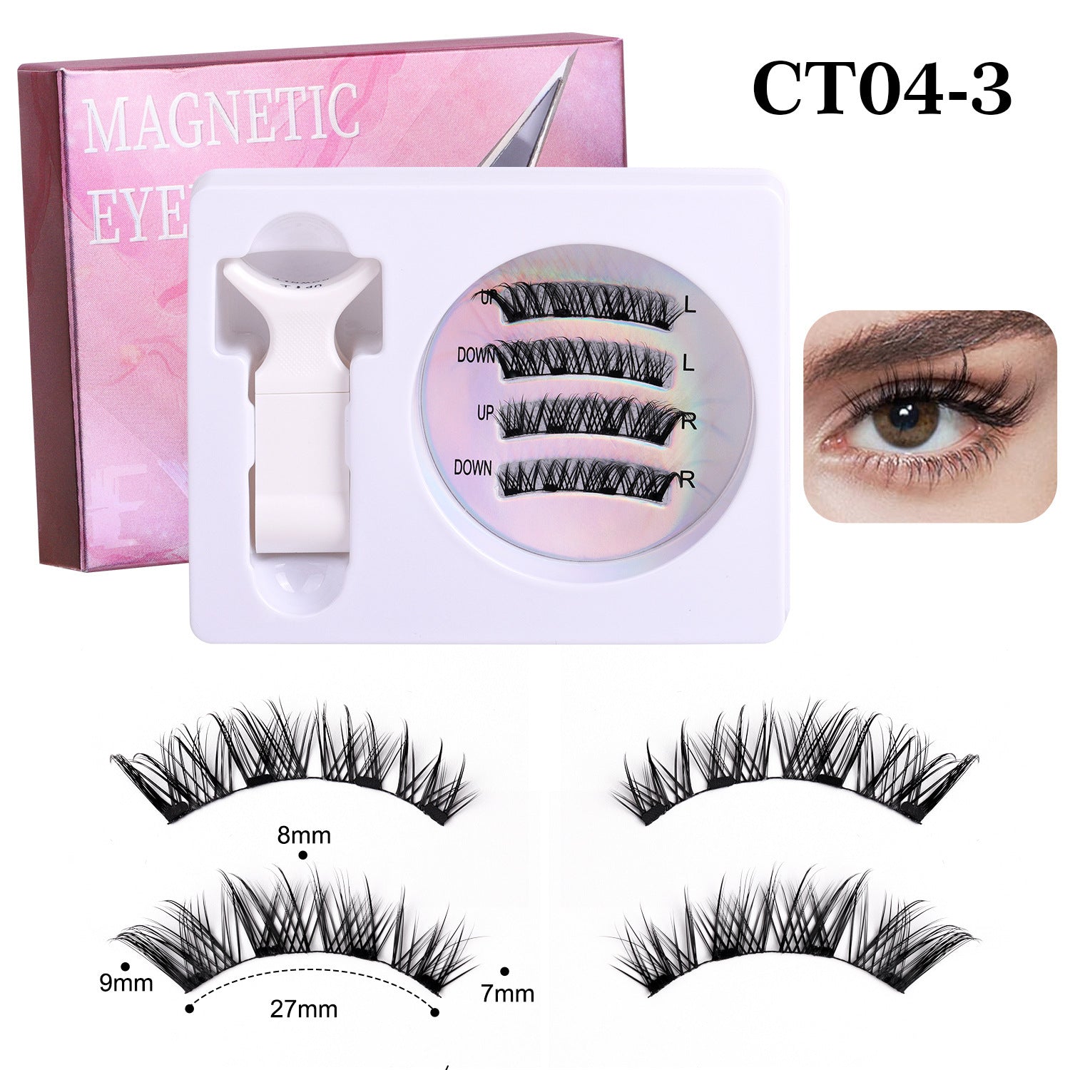 Thick Magnetic Eyelashes for bold dramatic volume, reusable glue-free design