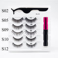 Cargar la imagen en la vista de la galería, Five Pairs Of Thick Magnetic False Eyelashes Set
