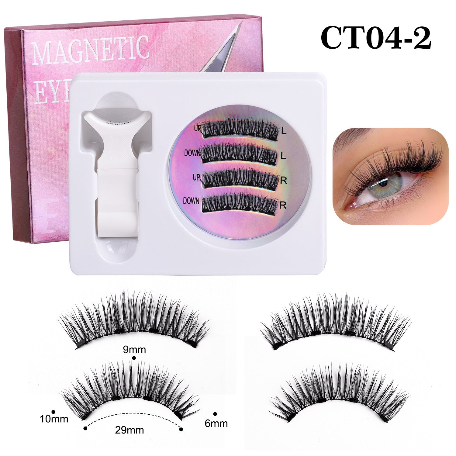 Thick Magnetic Eyelashes for bold dramatic volume, reusable glue-free design