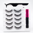 Cargar la imagen en la vista de la galería, Five Pairs Of Thick Magnetic False Eyelashes Set
