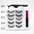 Cargar la imagen en la vista de la galería, Five Pairs Of Thick Magnetic False Eyelashes Set
