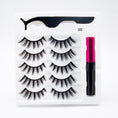 Cargar la imagen en la vista de la galería, Five Pairs Of Thick Magnetic False Eyelashes Set
