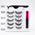 Cargar la imagen en la vista de la galería, Five Pairs Of Thick Magnetic False Eyelashes Set
