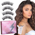 Cargar la imagen en la vista de la galería, Thick Magnetic Eyelashes for bold dramatic volume, reusable glue-free design
