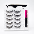 Cargar la imagen en la vista de la galería, Five Pairs Of Thick Magnetic False Eyelashes Set
